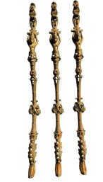 Set Of 3 Antique French Brass Figural Footed Table Legs