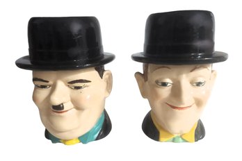 Laurel & Hardy Toby Style Hand Painted Mugs