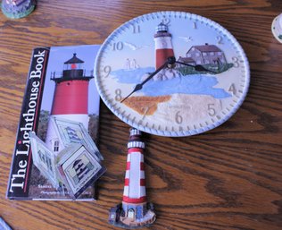 High Quality Springfield Ceramic Clock With Lighthouse Book And Wall Hanging