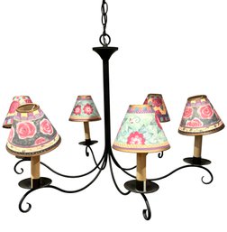 French Country Black Iron Chandelier