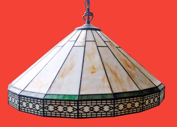 Beautiful Slag Glass Style Hanging Electrified Chandelier Ceiling Fixture