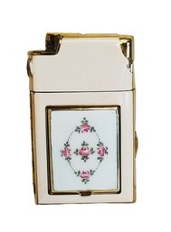 Lovely Vintage Guilloche Enamel Marathon Cigarette Case & Lighter Compact