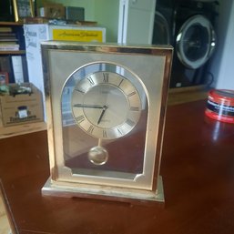 #66 - Linden Quartz Clock Works Perfectly And Pendulum Swings As It Should Beautiful Shelf Clock.