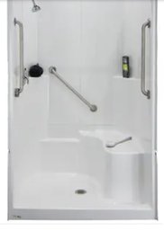 Laurel Mountain Spencer Low Threshold White 3-Piece 36-in X 48-in X 80-in Base/Wall Alcove Shower Kit With Int