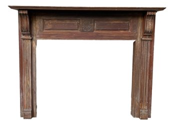 Antique Wood Fireplace Mantle