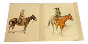 Frederick Remington Buckskins 1956 Pair Of Prints