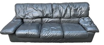 High End Roche Dubois Italian Sofa In Black Leather