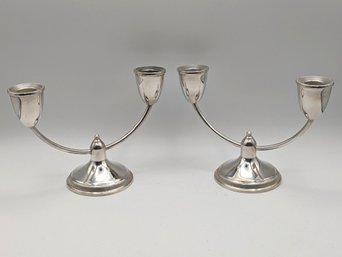 Pair Of Vintage Weighted Sterling Candlesticks