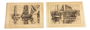 Walter Ronald Locke, Pair Of Antique Etchings