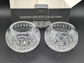 Limited Edition Pair Of  Crystal Votives