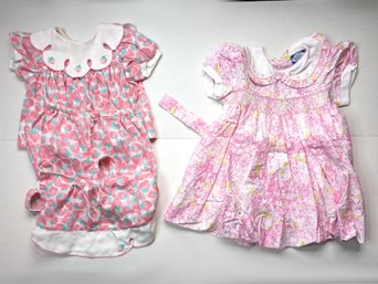 Adorable Baby Clothes: Dress W/ Smocking & Play Outfit