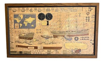 The Rudder Nautical Library Chart Vintage Print