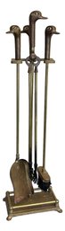 Brass Duck Fireplace Tool Set