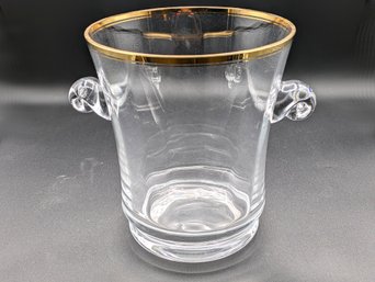 Glass Ice Bucket W/gold Rim