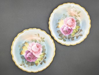 Beautiful Pair Of Limoges Hand Painted Plates