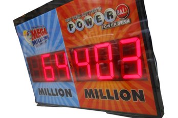 NY Lottery Light Up Mega Millions Powerball Store Window Display Sign