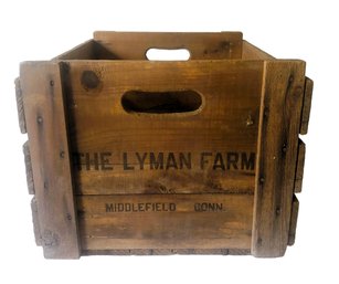 Vintage The Lyman Farm Middlefield CT Wooden Crate  Lymans Orchard