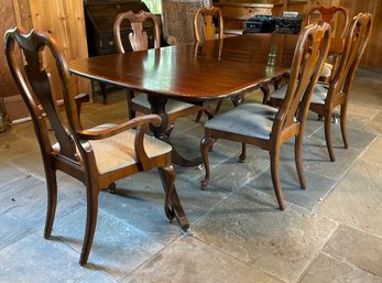 Mahogany Dining Table And Six Dining Chairs