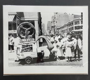 Pretzel Vendor On Fulton Street Brooklyn 1959 Photo On S-Gloss Photo Paper