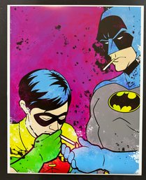 Batman & Robin Smoking By Colin Lawler Large Format Iris Print