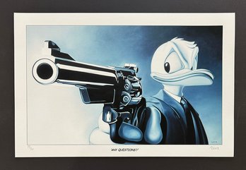 Duck With Gun By Michael Loeb Fine Art Print