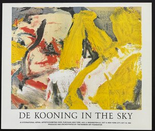 Original Vintage Lithograph 'In The Sky' By Willem De Kooning