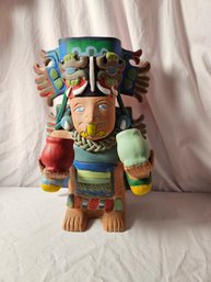 Very Cool Vintage Clay Mayan Rain God - 'Idolo Lluvia' Measures 16 1/2 Inches Tall