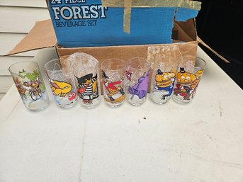 #54: Lot Of 21 Vintage 1977 McDonalds Character Glasses (7 Styles Assorted)