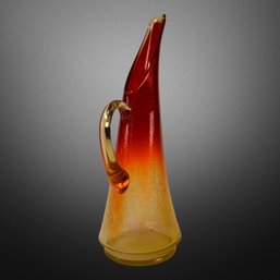 Blenko Kanawha Amberina Crackle Glass Vase