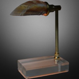 Mid Century Shell Lamp W Lucite Base