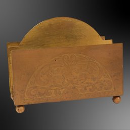 Engraved Brass Floral Mail Holder