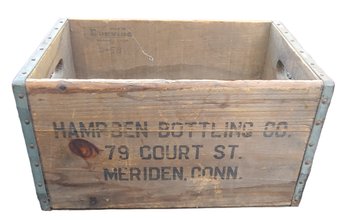 Antique Hampden Bottling Co Meriden CT Wooden Shipping Crate