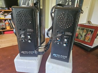 #20 - Pair Of Vintage Midland 75-764B 5 Watt - 3 Channel Hand-Held CB Radios In Original Boxes.