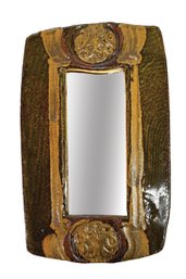 Studio Pottery Ceramic Glazed Diminutive Mirror