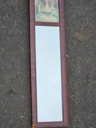 Lovely Vintage Mirror With Women's Portrait Header Measures 21 Inches By 5 Inches
