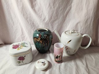 Misc Lot Of Porcelain Items Including Eternal Harvest Coffee Pot