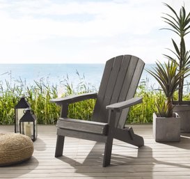 NEW!  Inspired Home Bastian Charcoal Grey Plywood Adirondack Chair (RETAIL $244)
