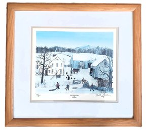 Will Moses WINTERTIME FARM Hand Signed & Numbered Limited Ed Lithograph