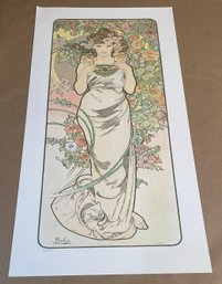 Alphonse Mucha, 1970's Lithograph  Rose  Limited Ed. With Chop Fine Art Print