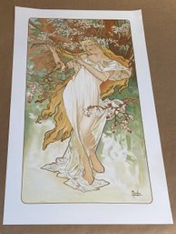 Alphonse Mucha ' Spring ' From The Flower Series