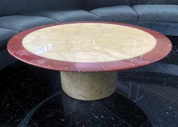 RARE Exquisite Mid Century Modern Muller Of Mexico Onxy Round Coffee Table-Believed To Be A Arturo Pani Design