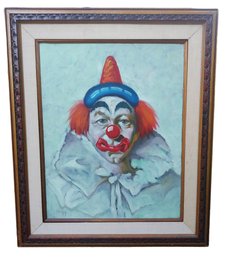 Listed Artist Imre Nagy (Hungarian 1893-1976) Large Clown Oil Painting