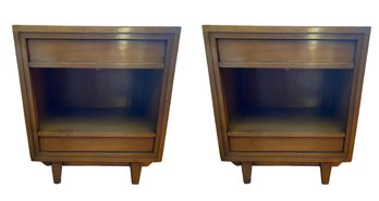 Pair Of Mid Century Walnut Nightstands