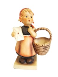 Vintage 'meditation' Girl With Basket Goebel M.I. Hummel Figurine 13/0 West Germany