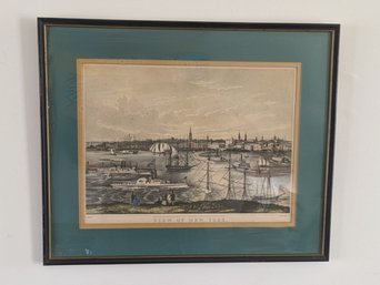 'View Of New York' - Lithograph - N. Currier 1849