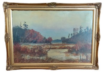 Listed American Artist Richard Greene Autumn Landscape Oil Painting As Seen On Askart
