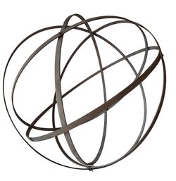 Large Vintage  Metal Banded Decorative Sphere