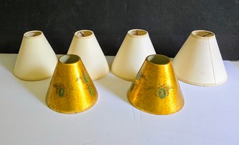 Set Of 6 Candlelight Lamp Shades - 4 Natural / 2 Gilt