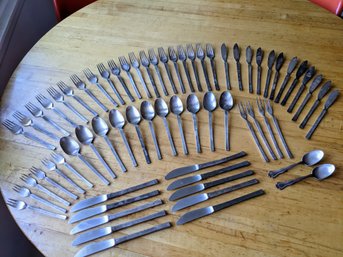 Collection Of 63 Pieces Of Vintage Henckels Silver Plate Flatware Plus Two Extra