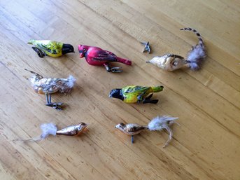 Collection Of Clip On Christmas Ornament Birds And Parts
